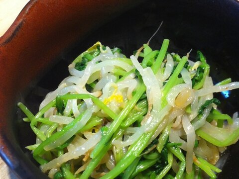 豆苗ともやしの辛子醤油和え